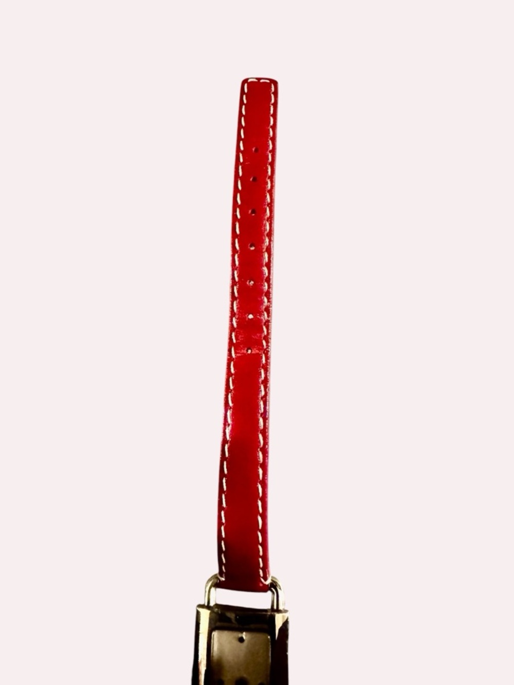 Coach Red Leather Slim Strap Rectangular Watch - Picture 8 of 10
